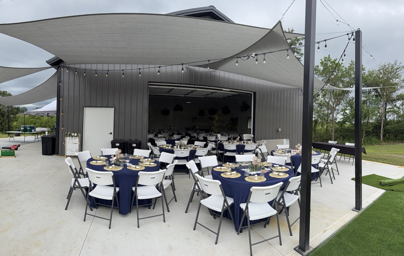 Outdoor event table and chair setup