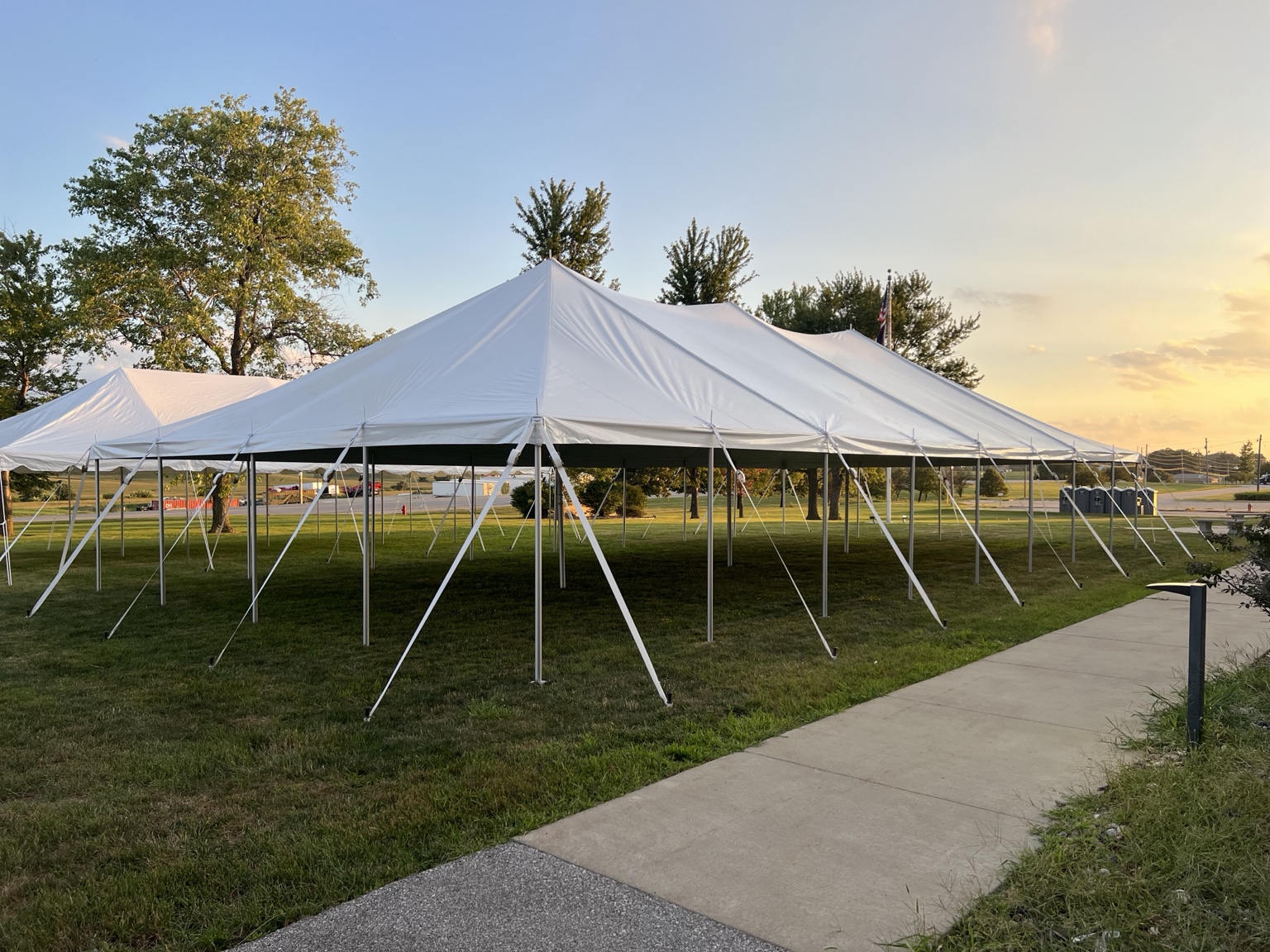 30-foot-wide event tent setup